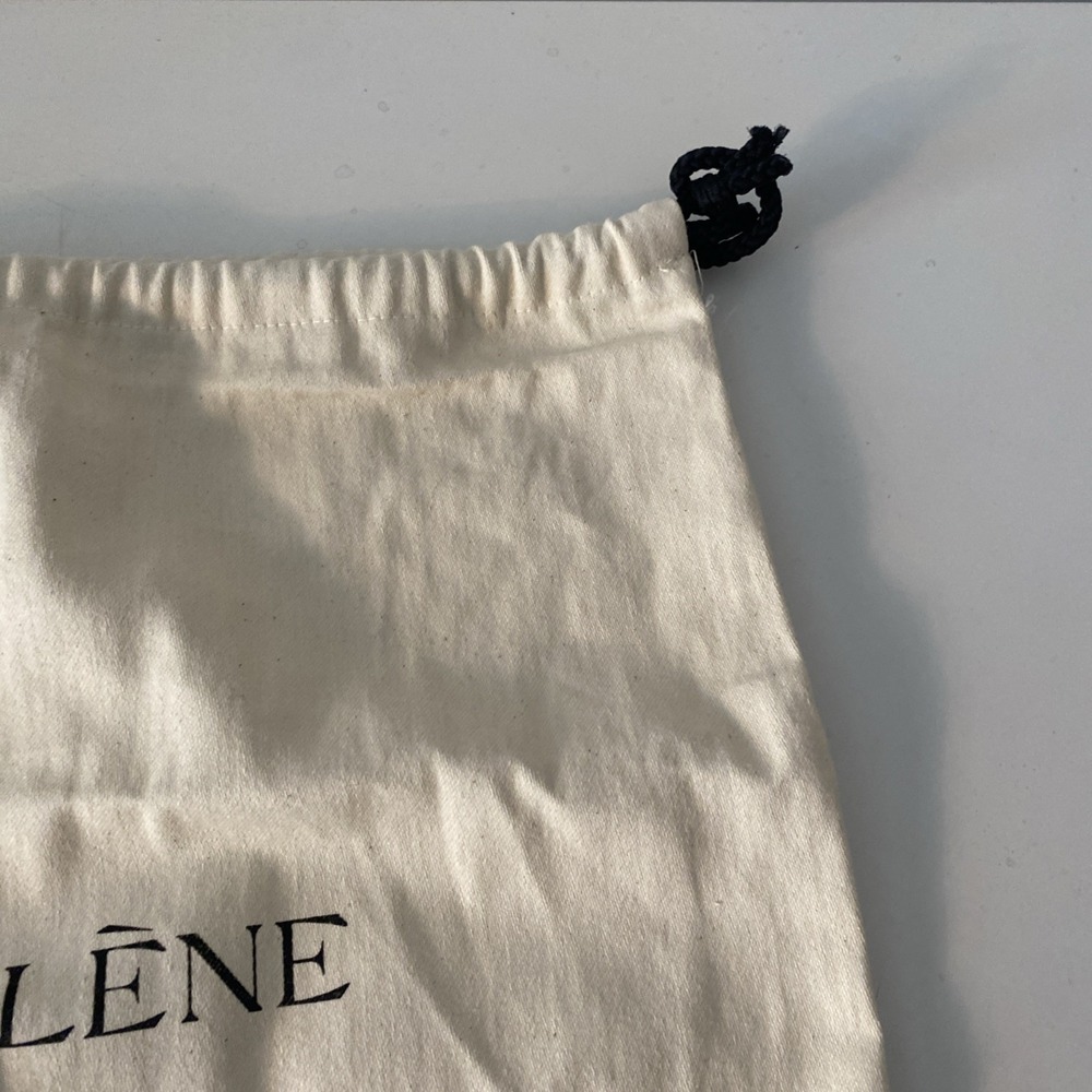 Poléne Dust Bag Cream/Ivory w/ Black Drawstring Logo COTTON Medium 14x12 EUC - Picture 3 of 7